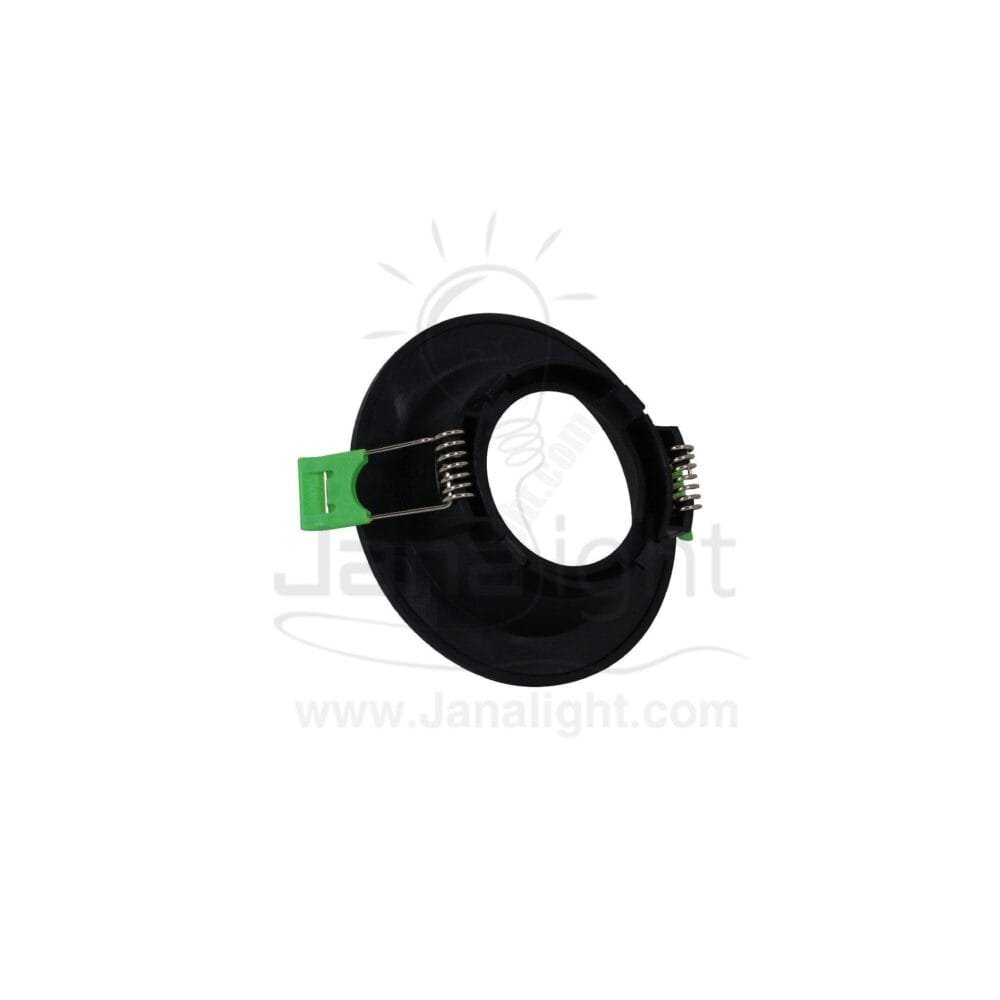 سبوت لايت فارغ ثابت غويط مدور بلاستك اسود جنى لايت JN401 single round black Spotlight frame
